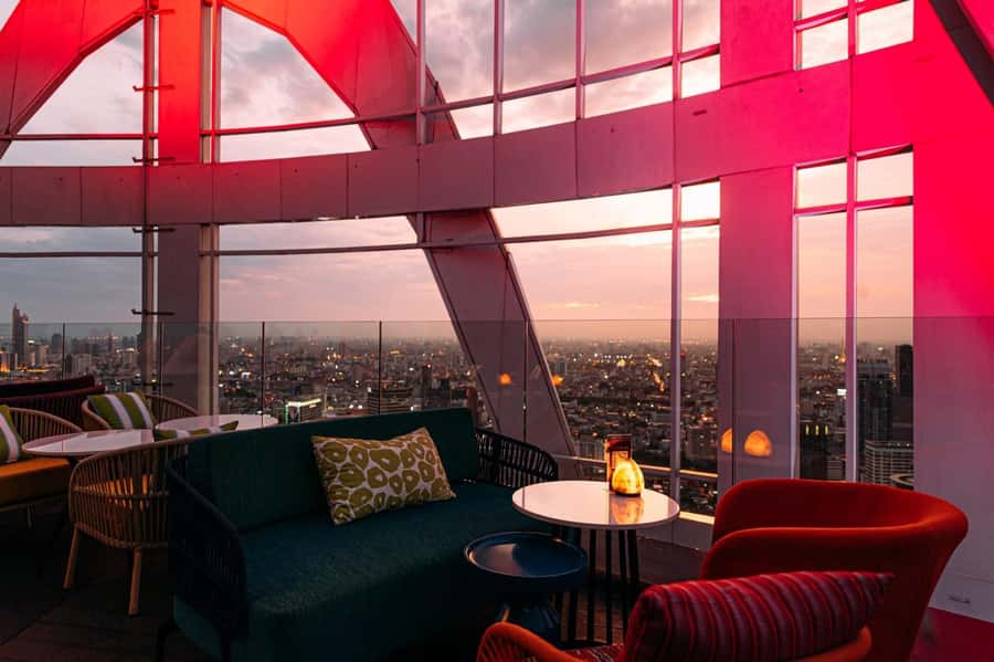 Bangkok: Red Sky 57th Floor COCOA XO Bar - The skyline view, and how to make the most of it