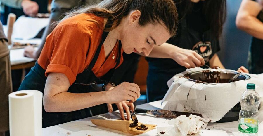 Brussels: 2.5-Hour Belgian Chocolate Making Workshop - Shaping mendiants from chocolate and toppings