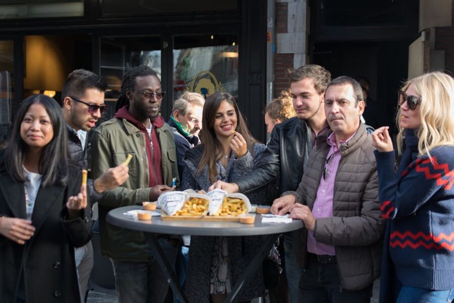 Brussels: Belgian Chocolate, Beer, and Fries Tasting Tour - Booking, language, and cancellation details