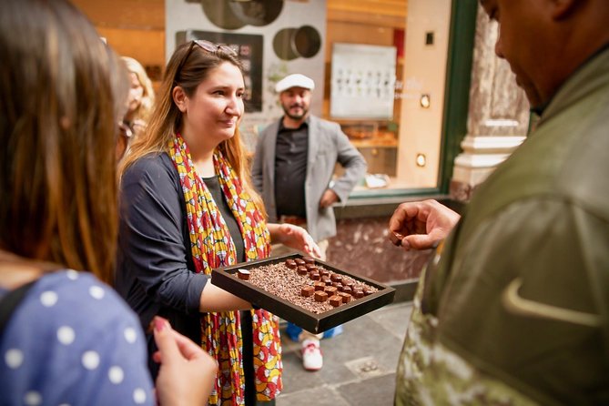 Hungry Mary's Famous Beer and Chocolate Tour in Brussels - Beer, fries, and cheese in an 18th-century guild house