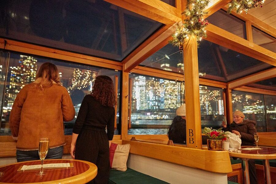 NYC: Night Holiday Lights and Cocoa Cruise - A holiday yacht ride with New York in the background