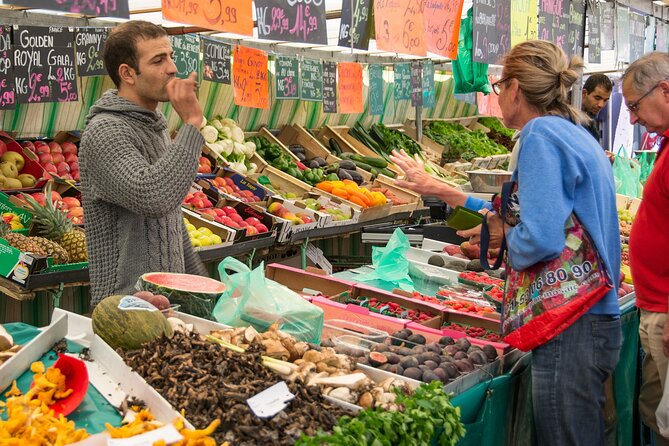 Paris Marché d’Aligre Walking Tour with Chocolate and Cheese Tasting - Seeing the outdoor stalls and covered market