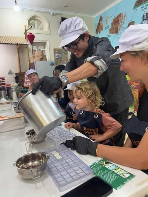 Phu Quoc: Bittersweet Chocolate Factory Tour & Workshop - Making hot cacao at the roasting corner