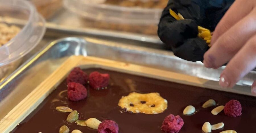 Santa Barbara: Chocolate Bar and Art Box Making Workshop - Learning to temper chocolate in a small factory