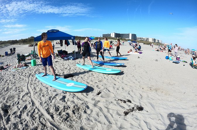 Two- Hour Group Surfing Lesson in Cocoa Wrightsville Beach, NC - Why a 10-person class can be a good compromise